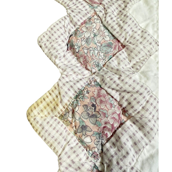 Handmade Machine Stitched Quilted Throw Hummingbird Cottage Garden 46 x 58 Stain - Picture 10 of 14